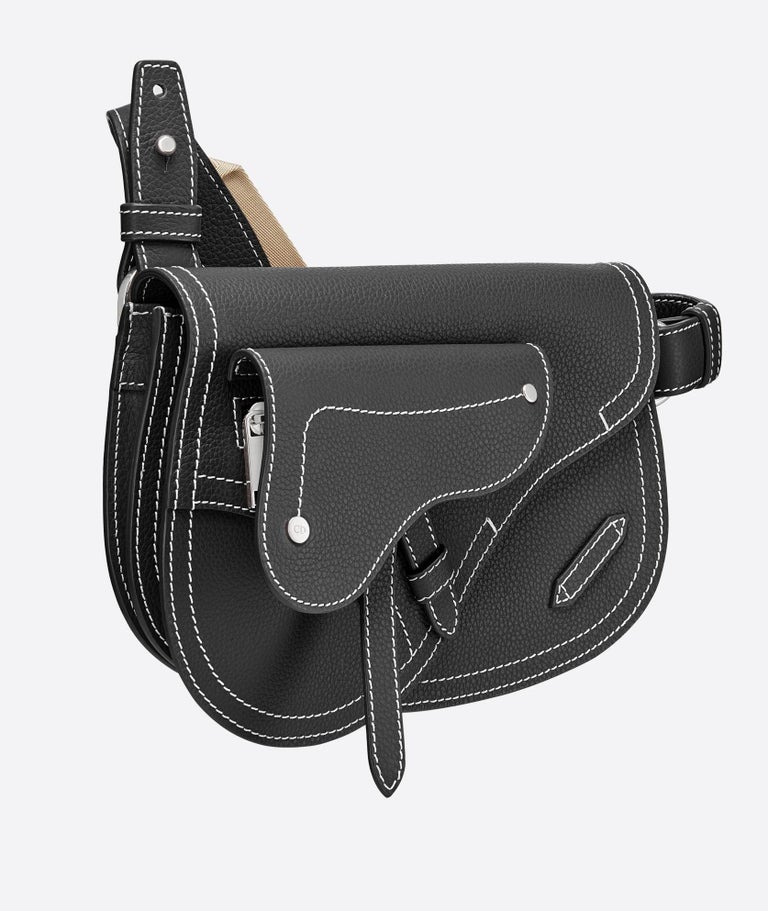 Christian Dior Black Calfskin Saddle Pouch For Sale at 1stDibs
