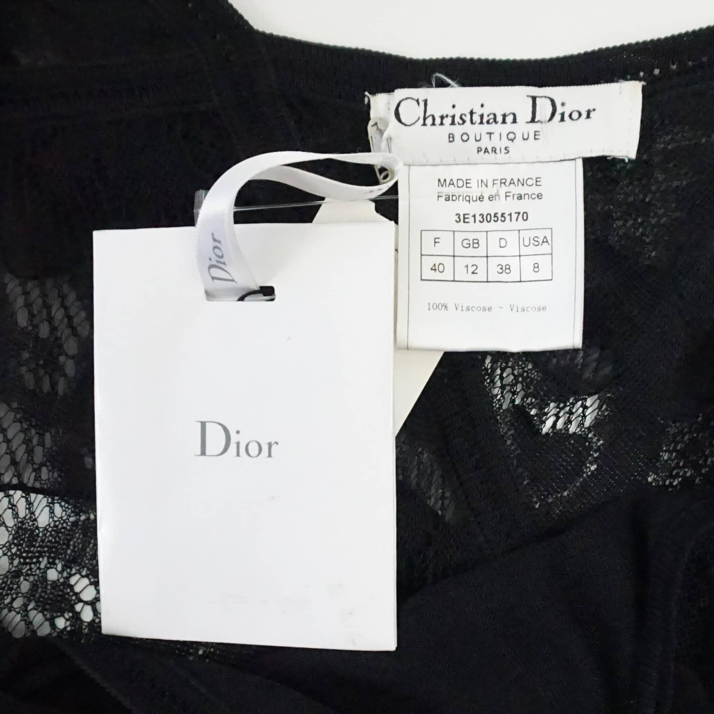 Women's Christian Dior Black Lace Camisole Top - French 40 