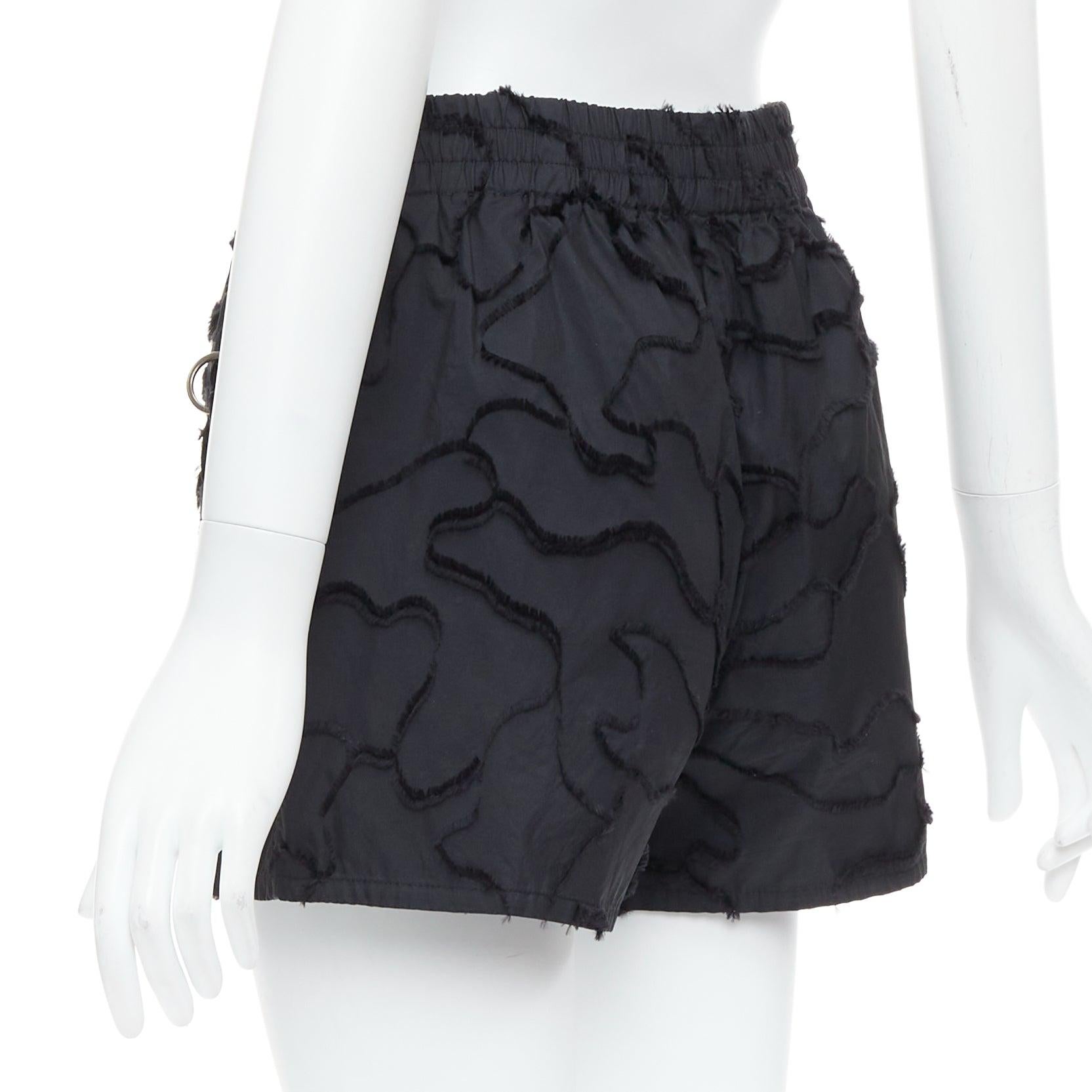 CHRISTIAN DIOR black camouflage patch applique logo shorts FR36 S For Sale 1