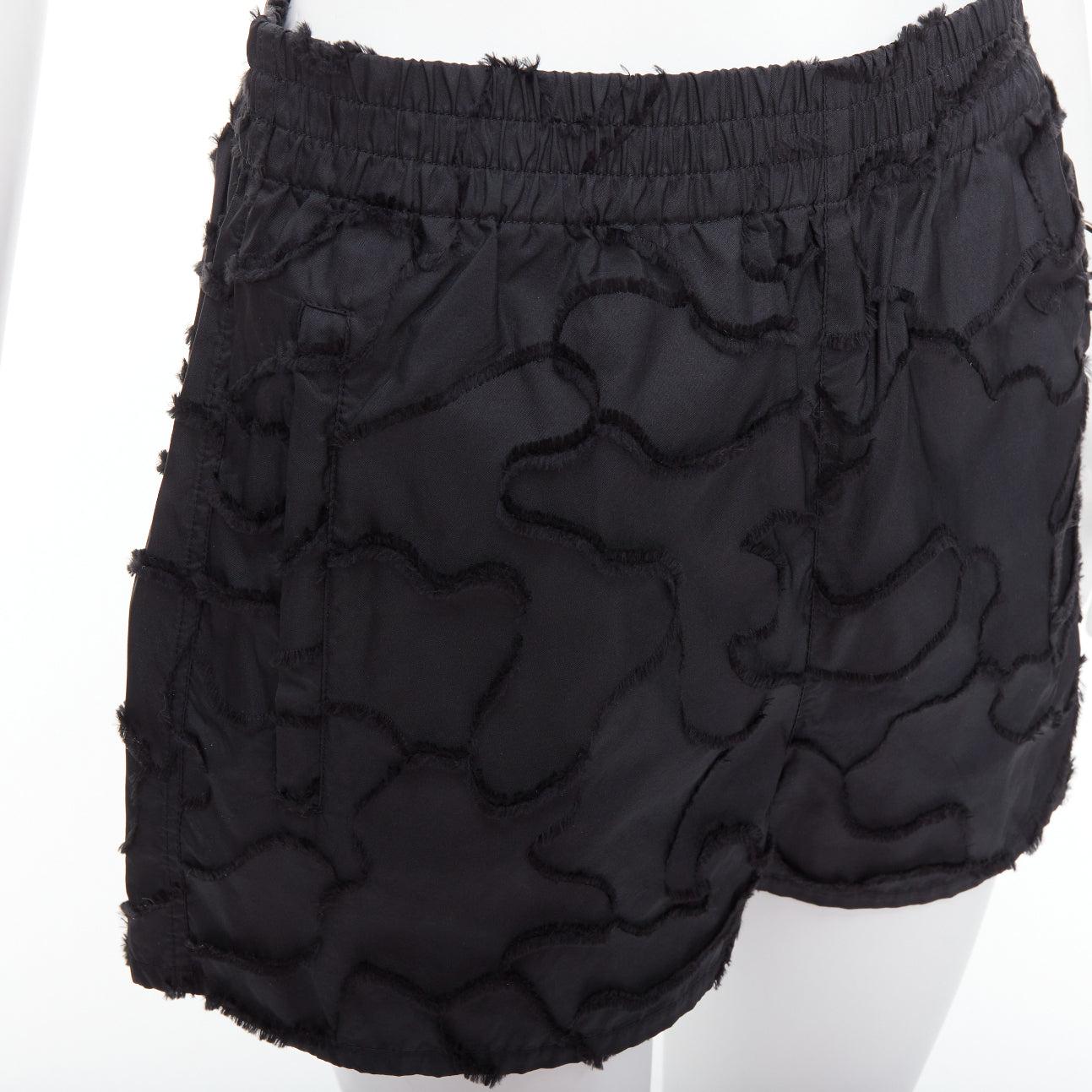 CHRISTIAN DIOR black camouflage patch applique logo shorts FR36 S For Sale 2