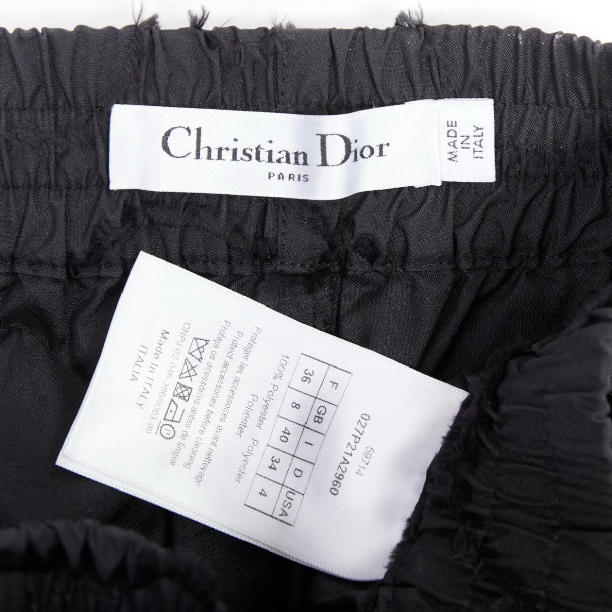 CHRISTIAN DIOR black camouflage patch applique logo shorts FR36 S For Sale 3