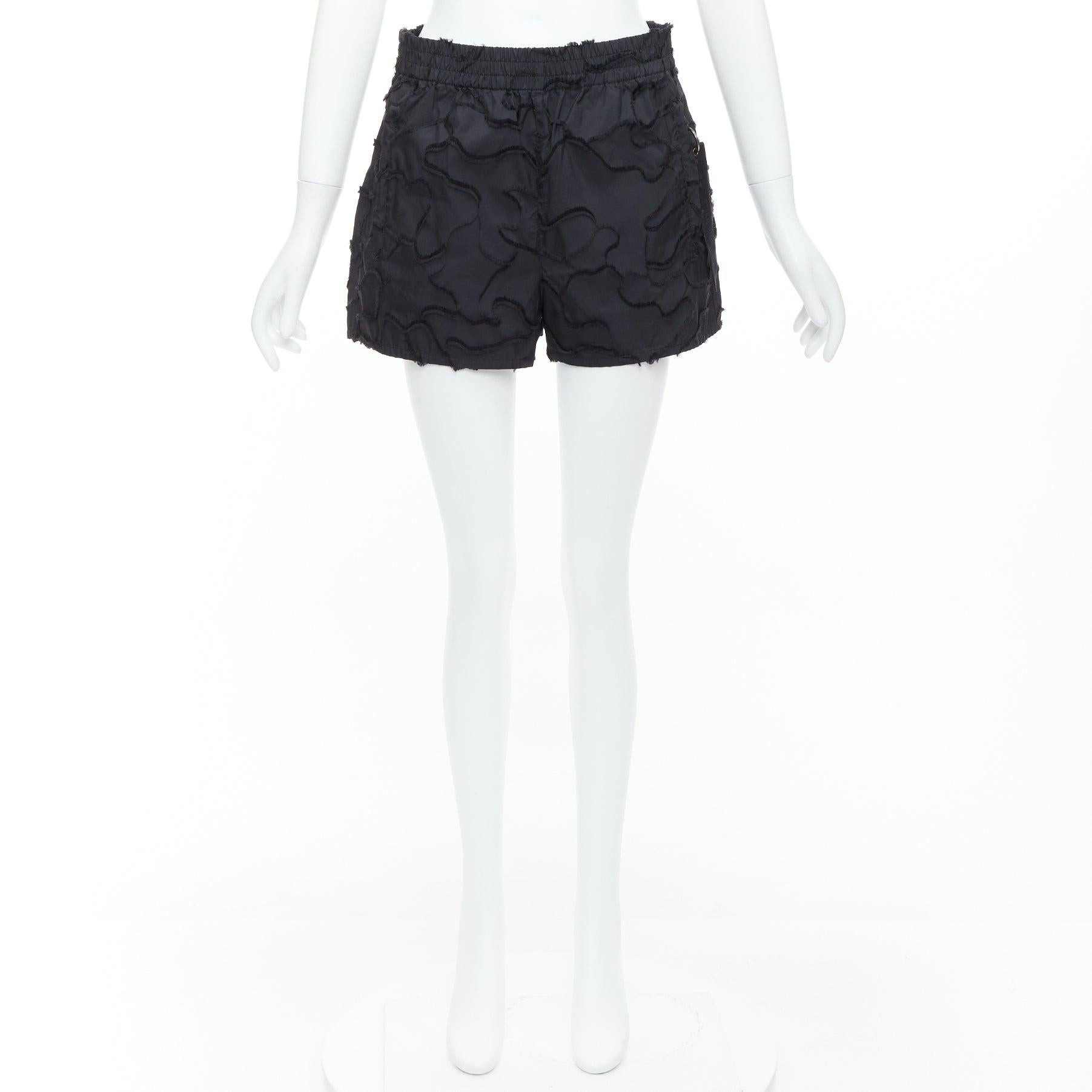 CHRISTIAN DIOR black camouflage patch applique logo shorts FR36 S For Sale 4