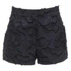 CHRISTIAN DIOR black camouflage patch applique logo shorts FR36 S
