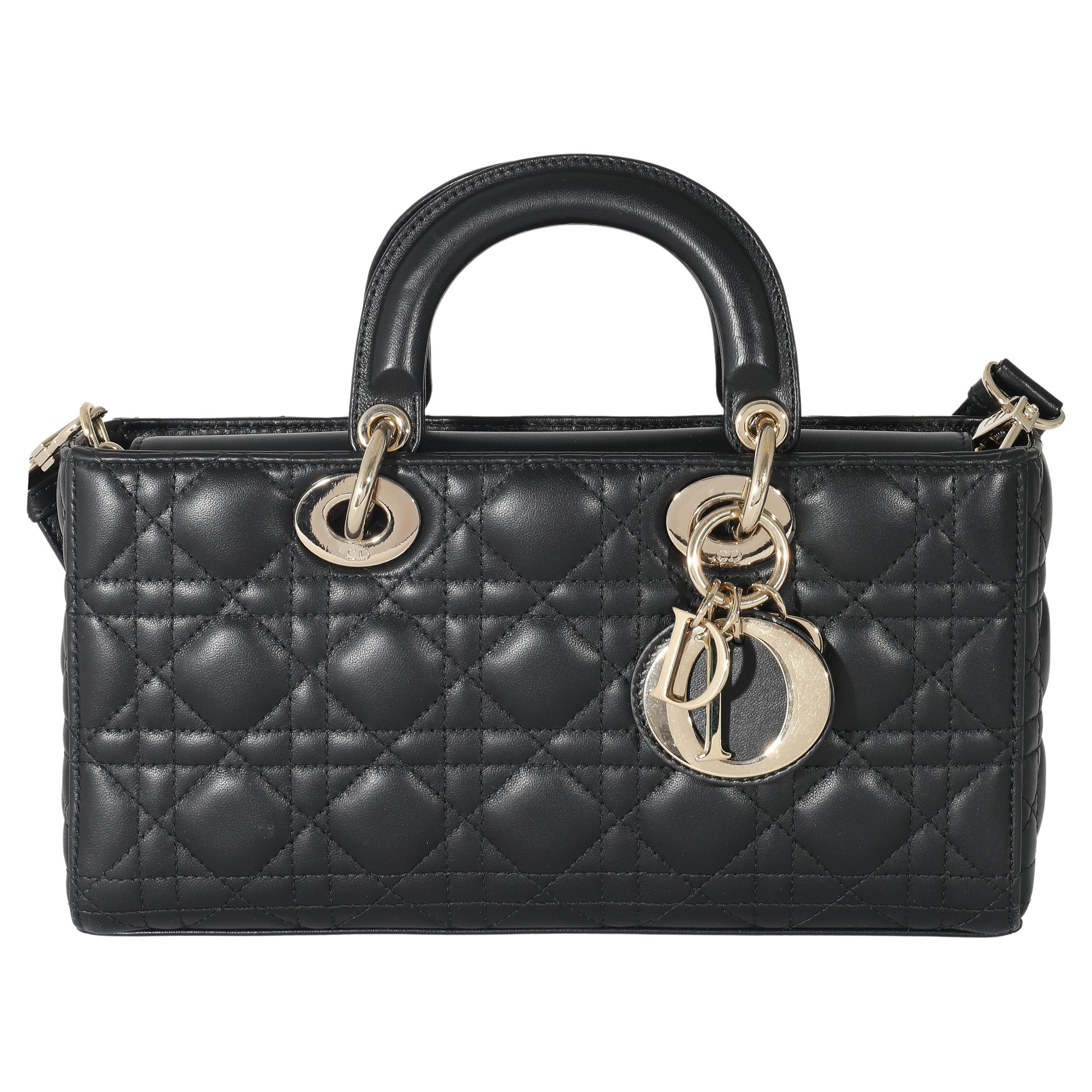 Christian Dior Black Cannage Lambskin Medium D-Joy Bag