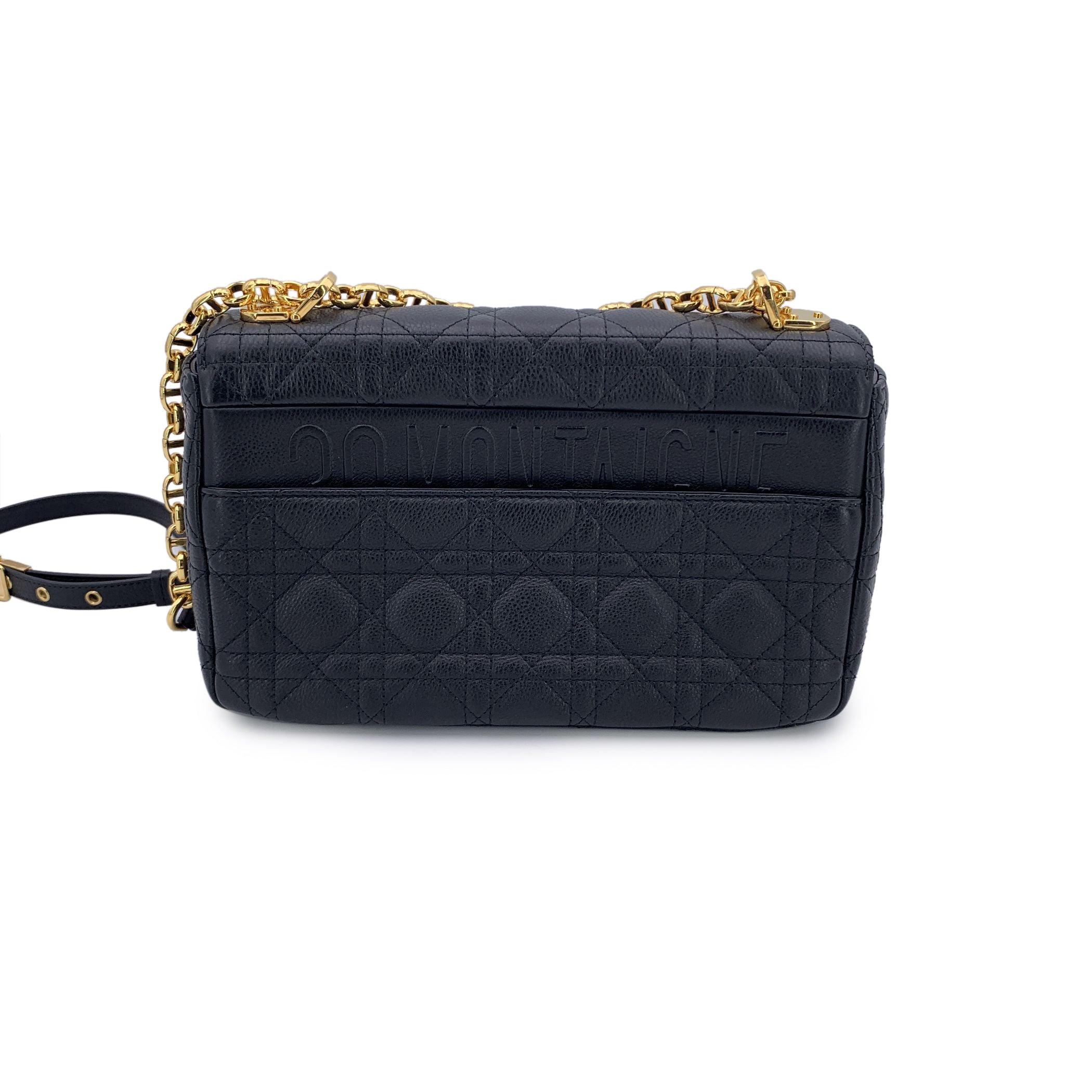 Christian Dior Black Cannage Leather Medium Caro Shoulder Bag 1