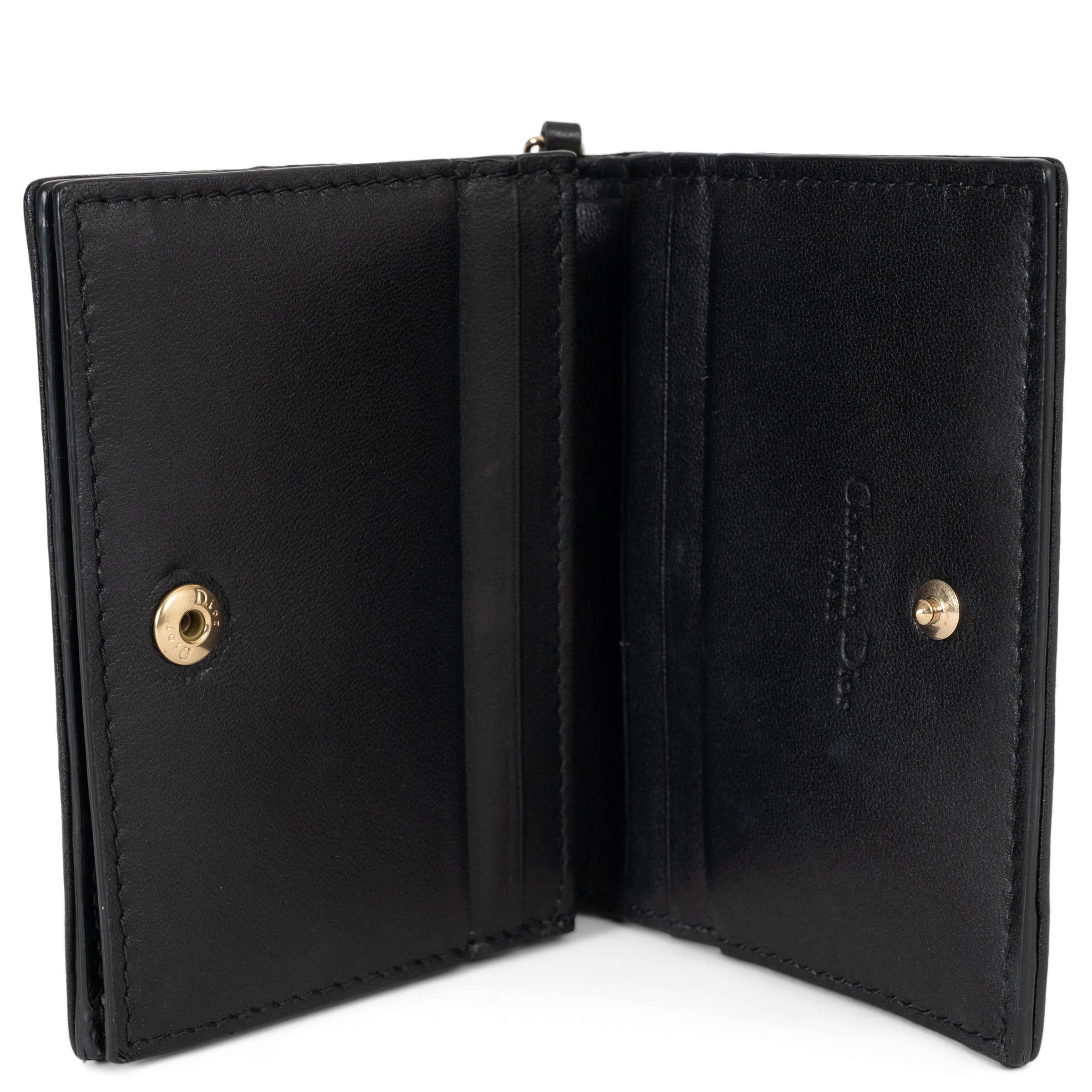 De las mujeres CHRISTIAN DIOR negro Cannage cuero MINI LADY DIOR GARDENIA Cartera en venta