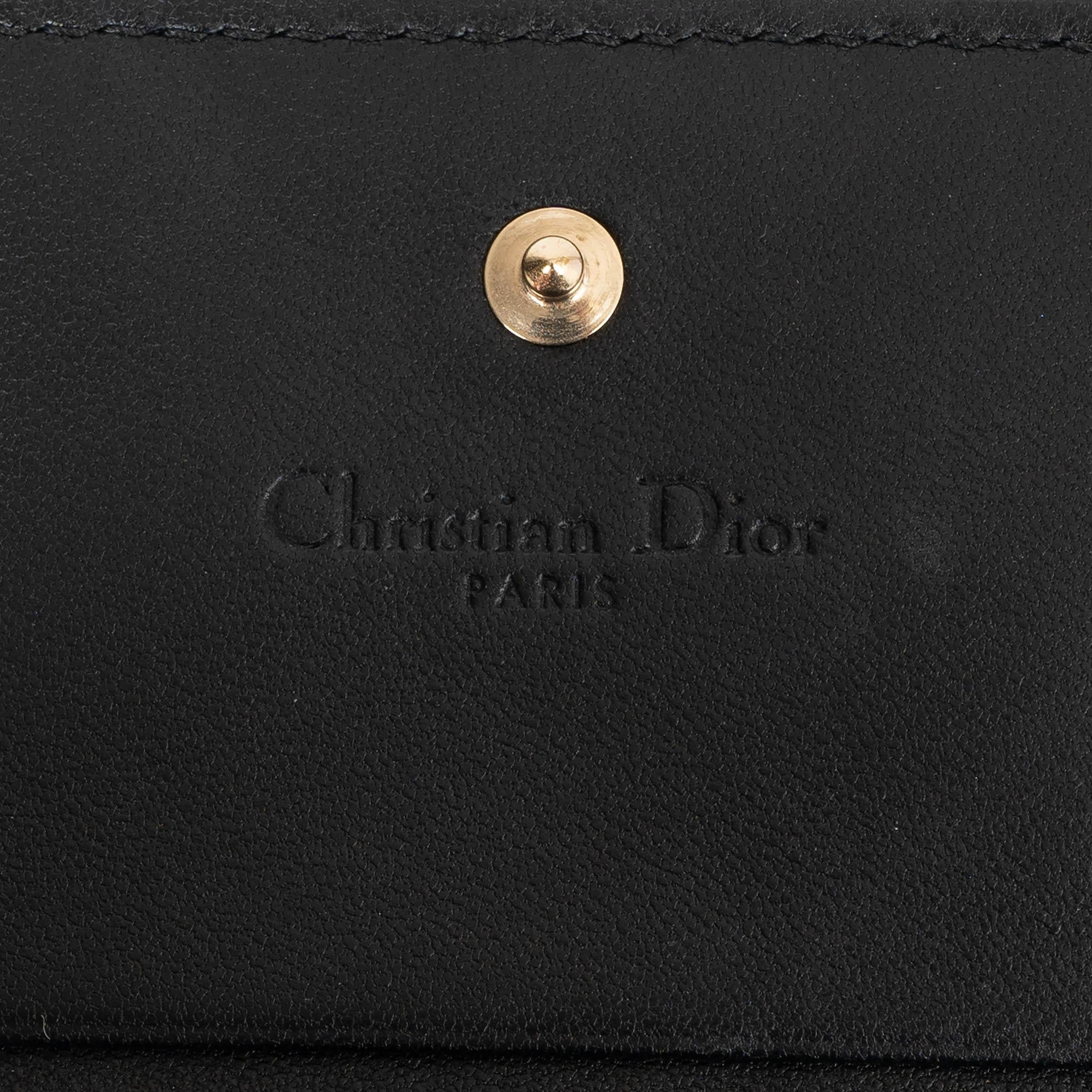 CHRISTIAN DIOR negro Cannage cuero MINI LADY DIOR GARDENIA Cartera en venta 1