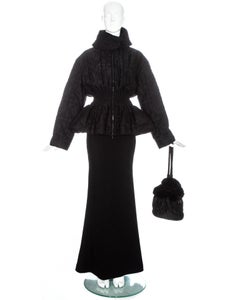 Christian Dior Black Cannage quilt monogram 3 piece ensemble, fw 1998