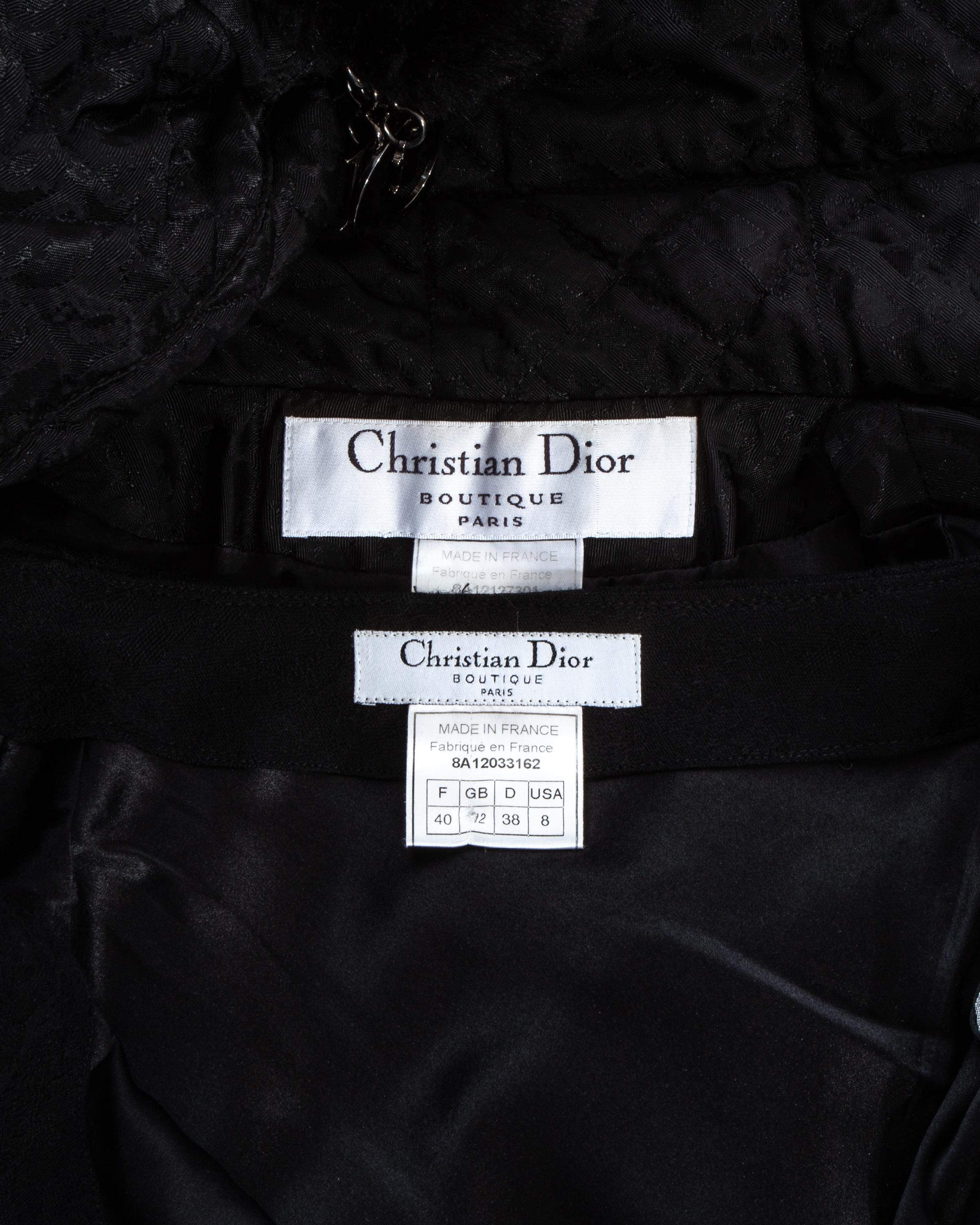 Christian Dior Black Cannage quilt monogram 3 piece ensemble, fw 1998 4