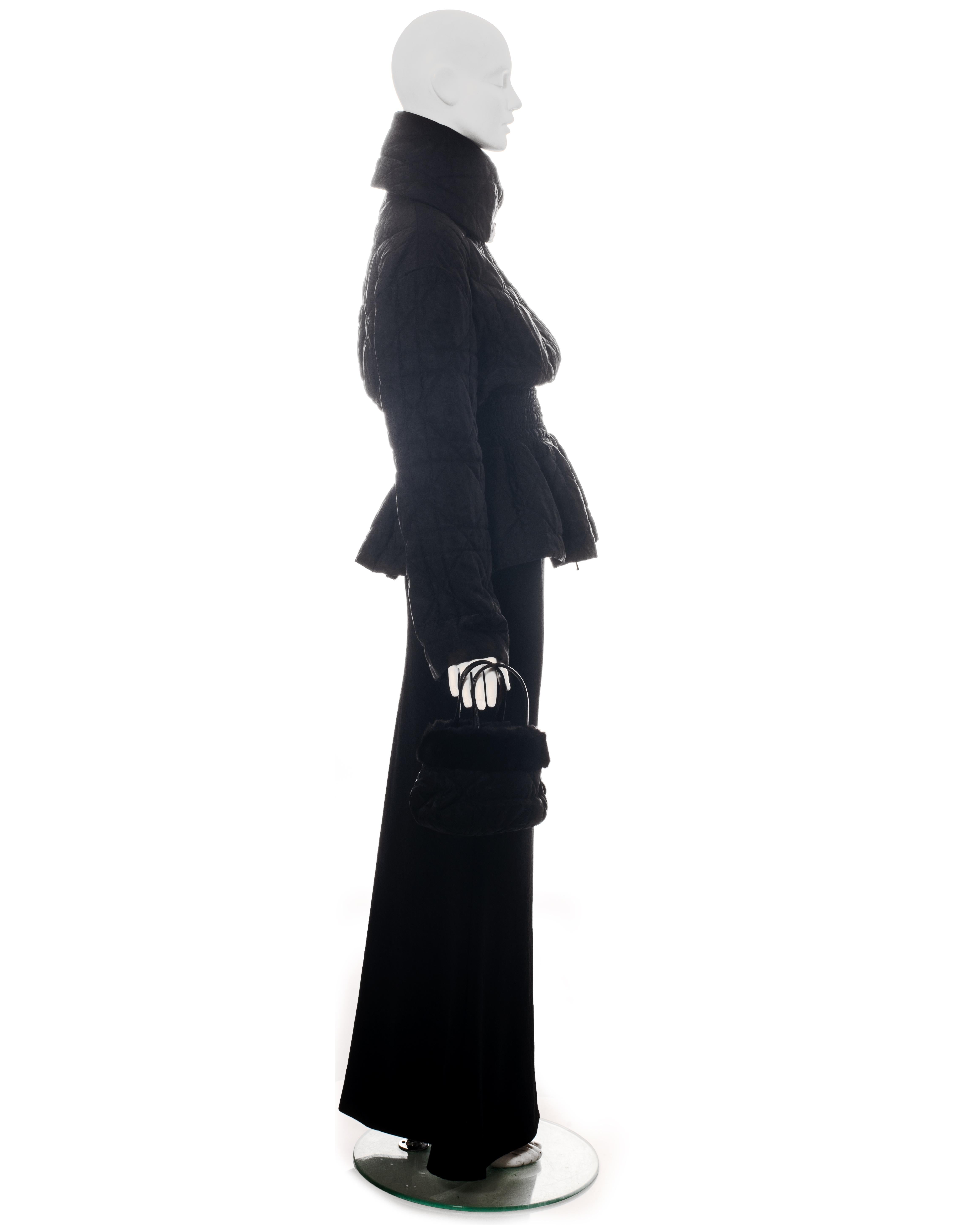Ensemble 4 pièces Christian Dior Black Cannage monogramme, fw 1998 en vente 6