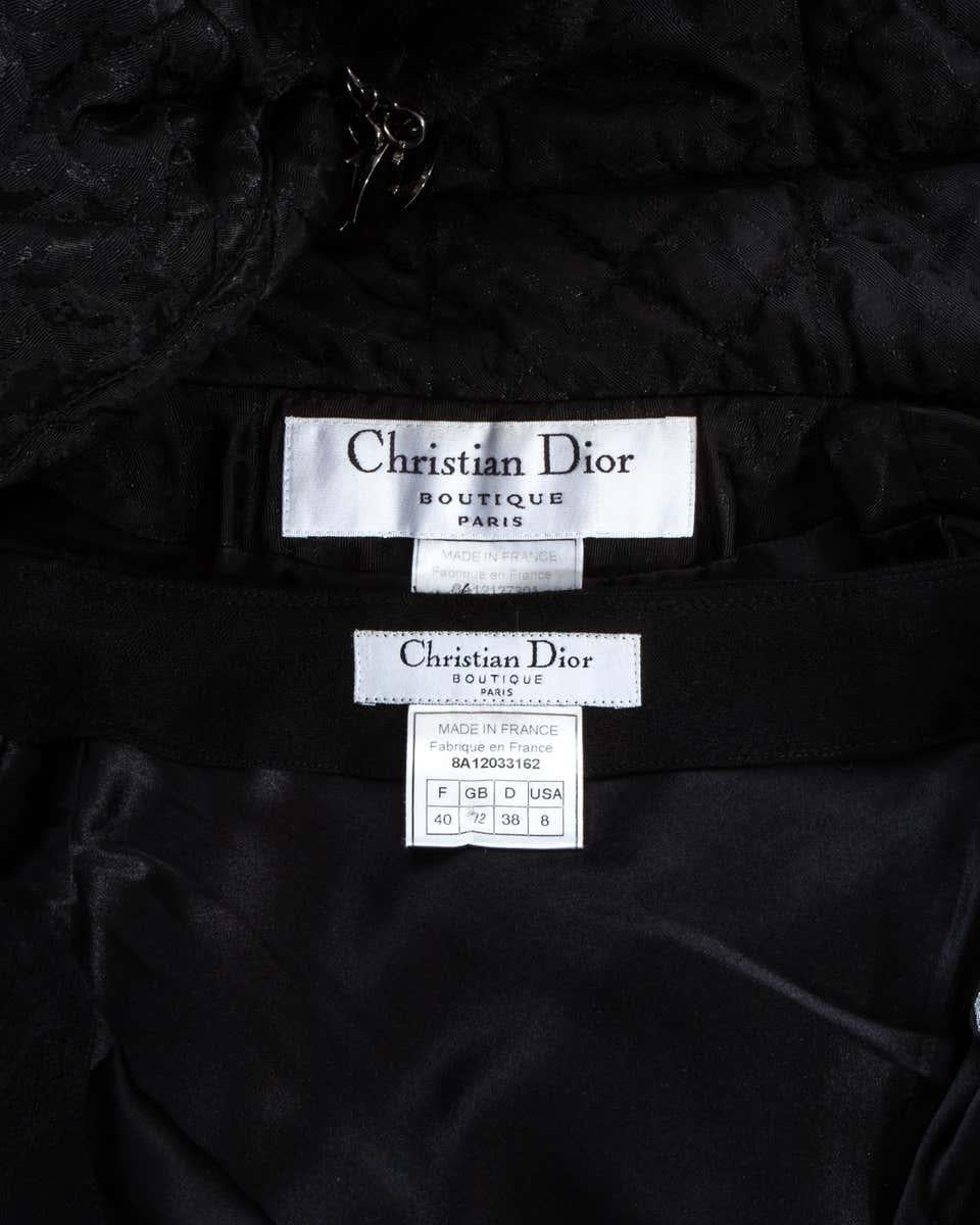 Ensemble 4 pièces Christian Dior Black Cannage monogramme, fw 1998 en vente 7