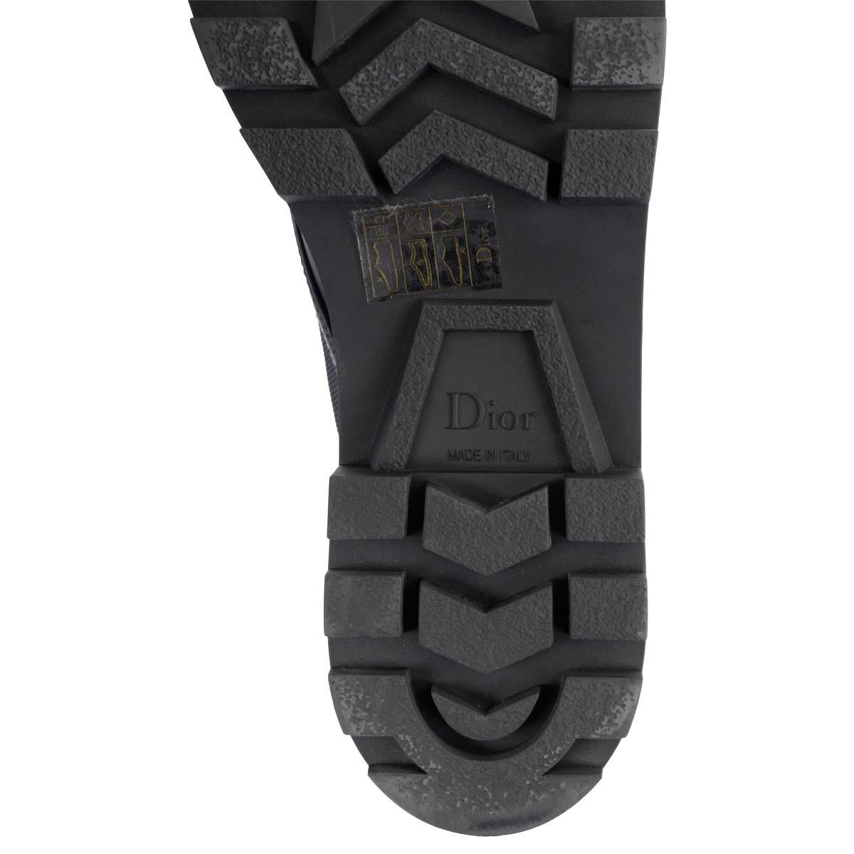 CHRISTIAN DIOR black canvas 2023 D-MAJOR Combat Boots Shoes 38.5 For Sale 3