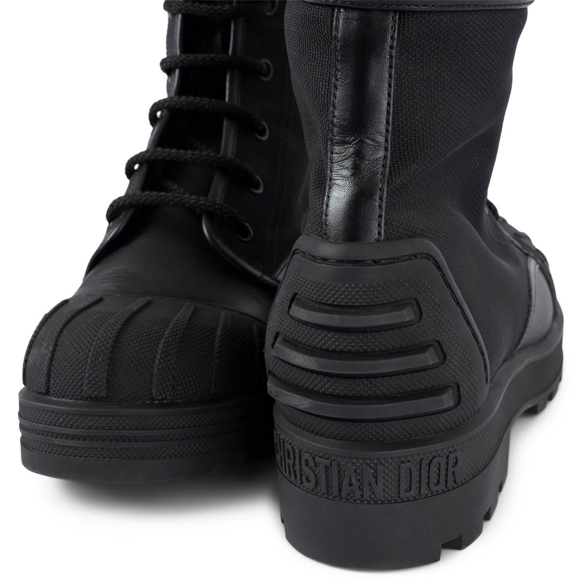 Black CHRISTIAN DIOR black canvas 2023 D-MAJOR Combat Boots Shoes 38.5 For Sale