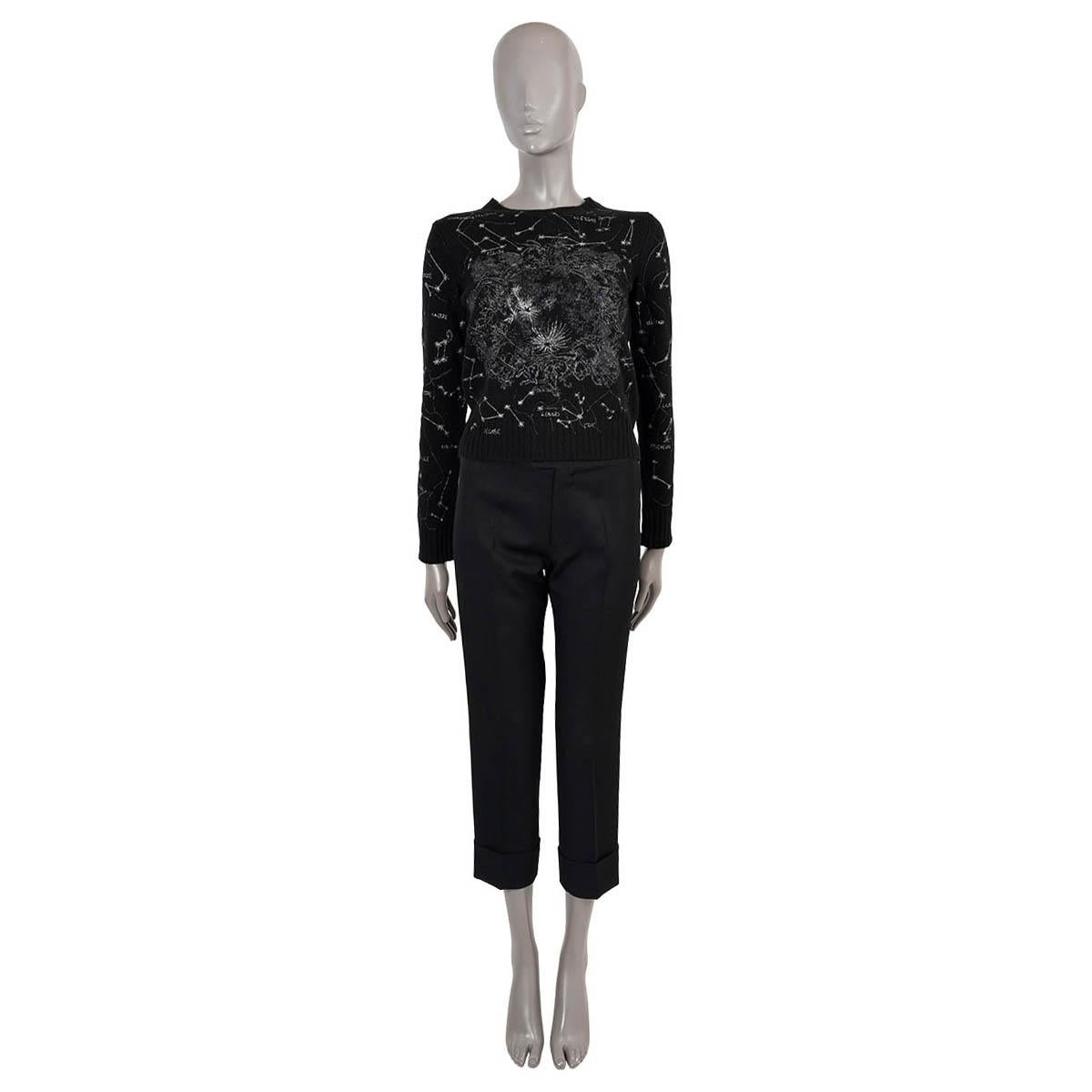 100% authentic Christian Dior Zodiac sweater in black cashmere (100%) with ivory embroidery. Features a crewneck and rib knit cuffs and hem. Unlined. Has been worn and is in excellent condition.

2021 Resort

Measurements
Model	114S45BM014
Tag