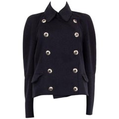 CHRISTIAN DIOR black cashmere DOUBLE-BREASTED Jacket 42 L