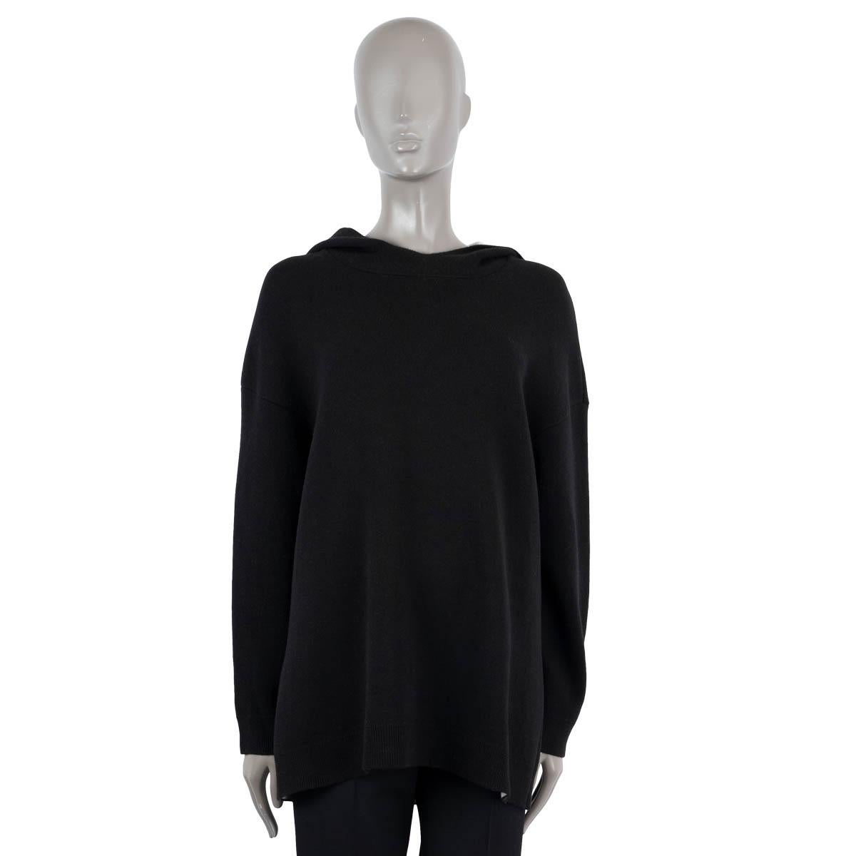 Women's CHRISTIAN DIOR black cashmere J'ADIOR 8 HOODED Sweater 40 M For Sale