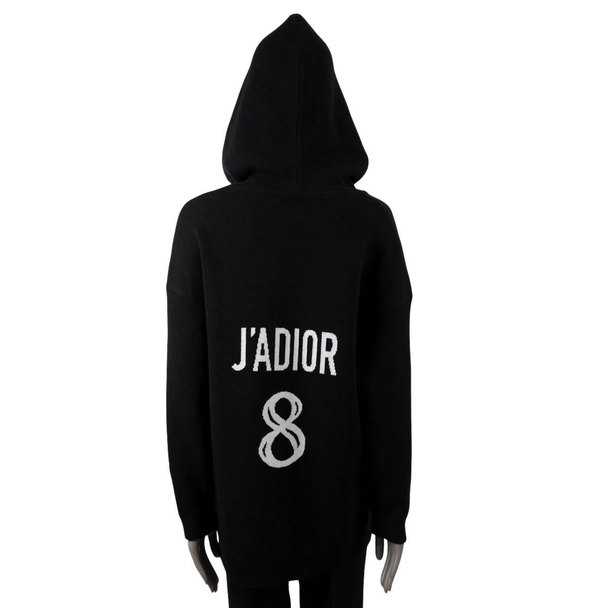 CHRISTIAN DIOR black cashmere J'ADIOR 8 HOODED Sweater 40 M For Sale 3