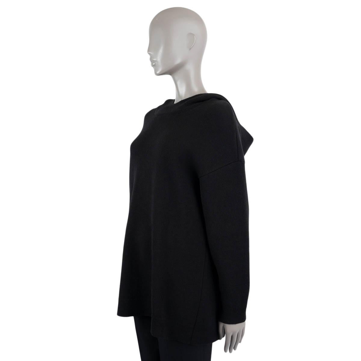 CHRISTIAN DIOR black cashmere J'ADIOR 8 HOODED Sweater 40 M For Sale 4