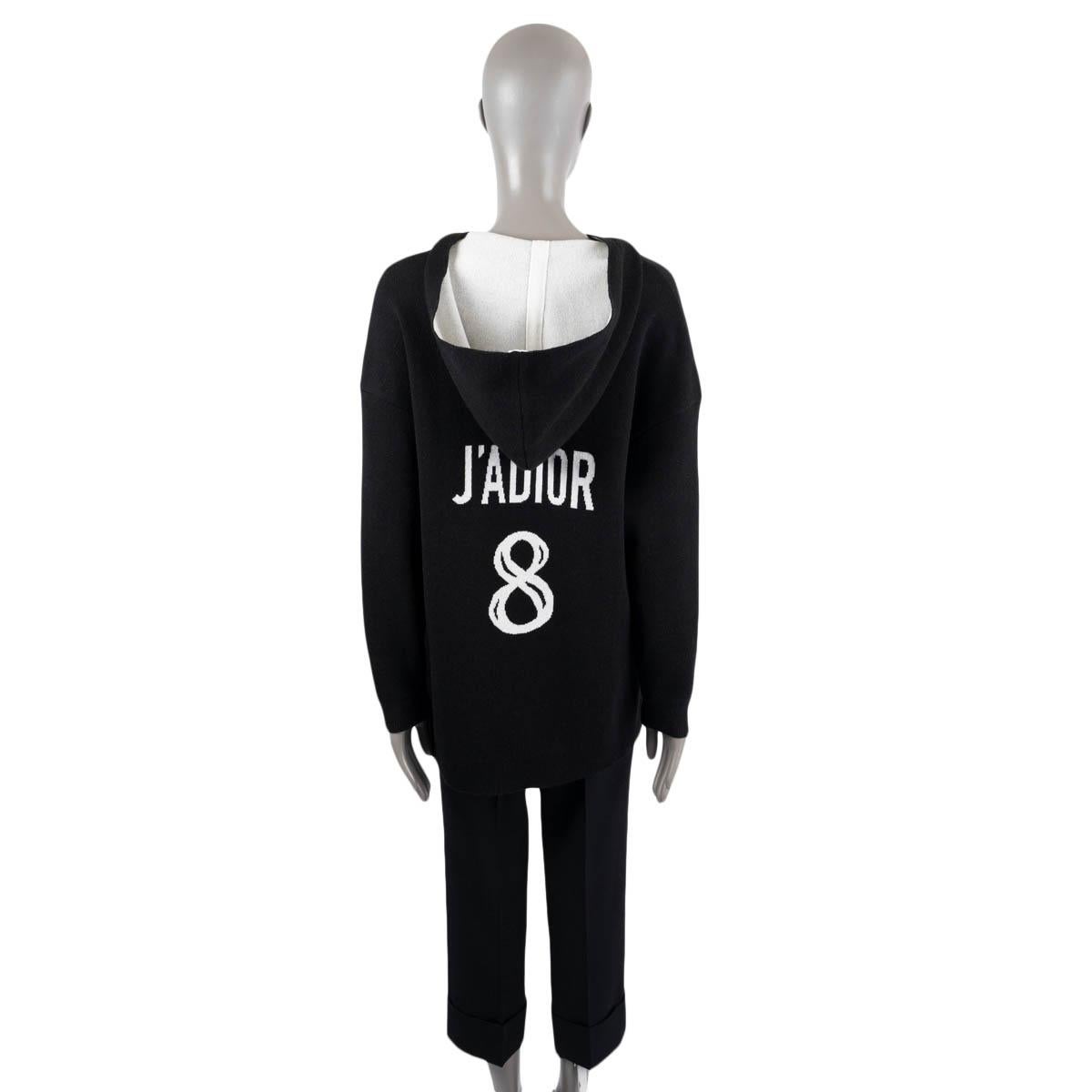 CHRISTIAN DIOR black cashmere J'ADIOR 8 HOODED Sweater 40 M For Sale 5