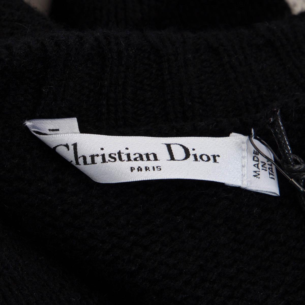 Black CHRISTIAN DIOR black cashmere J'ADIOR 8 V-Neck Sweater 36 XS For Sale