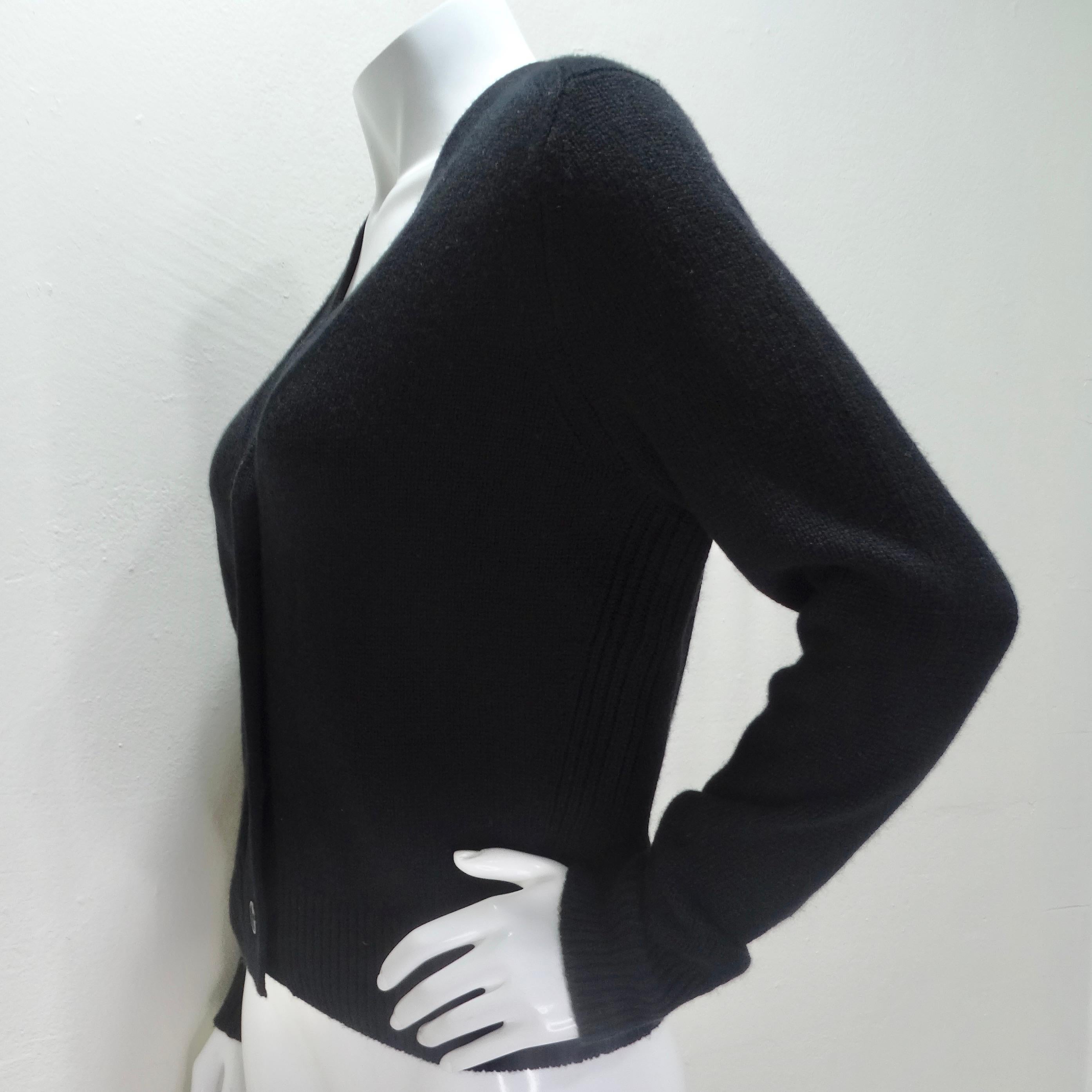 Christian Dior Black Cashmere Knit Logo Cardigan 3