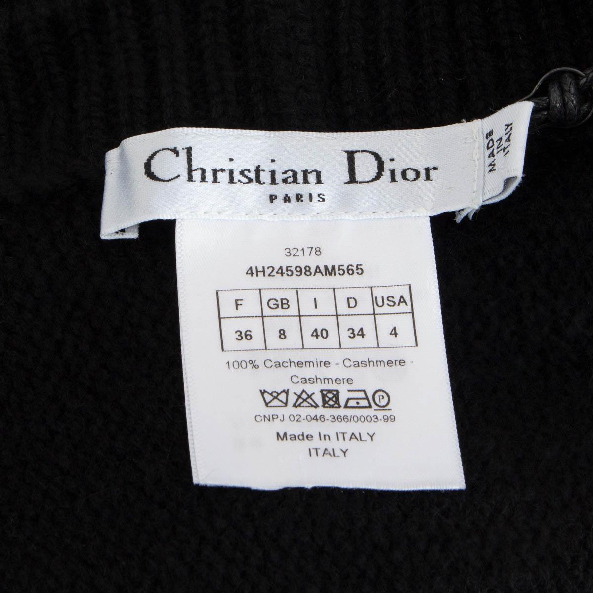 Women's CHRISTIAN DIOR black cashmere SHRUG KNIT BOLERO Jacket 36 XS For Sale
