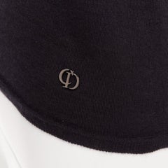 CHRISTIAN DIOR Schwarze Strickweste aus Kaschmir und Seide mit CD-Logo-Anhänger FR36 S