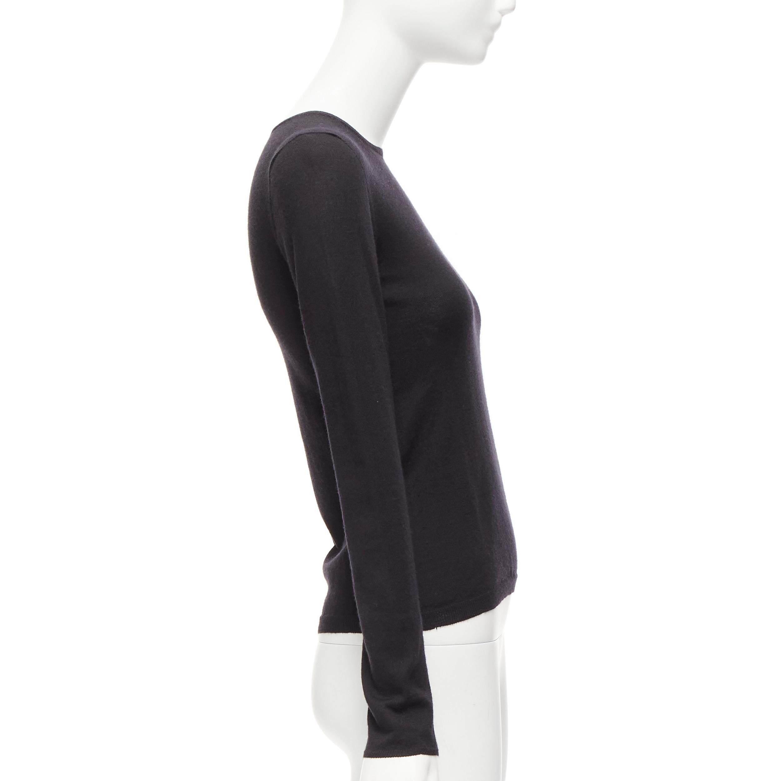 Women's CHRISTIAN DIOR black cashmere silk silver CD logo long sleeve sweater FR34 XS For Sale