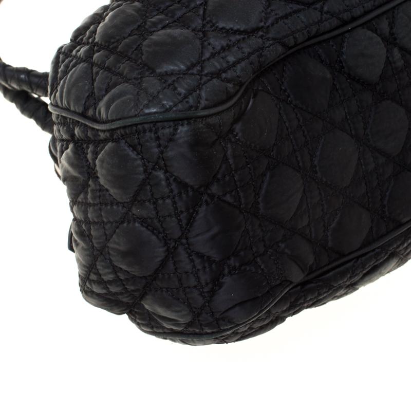 Christian Dior Black Charming Cannage Quilted Satin Doctor's Bag 7