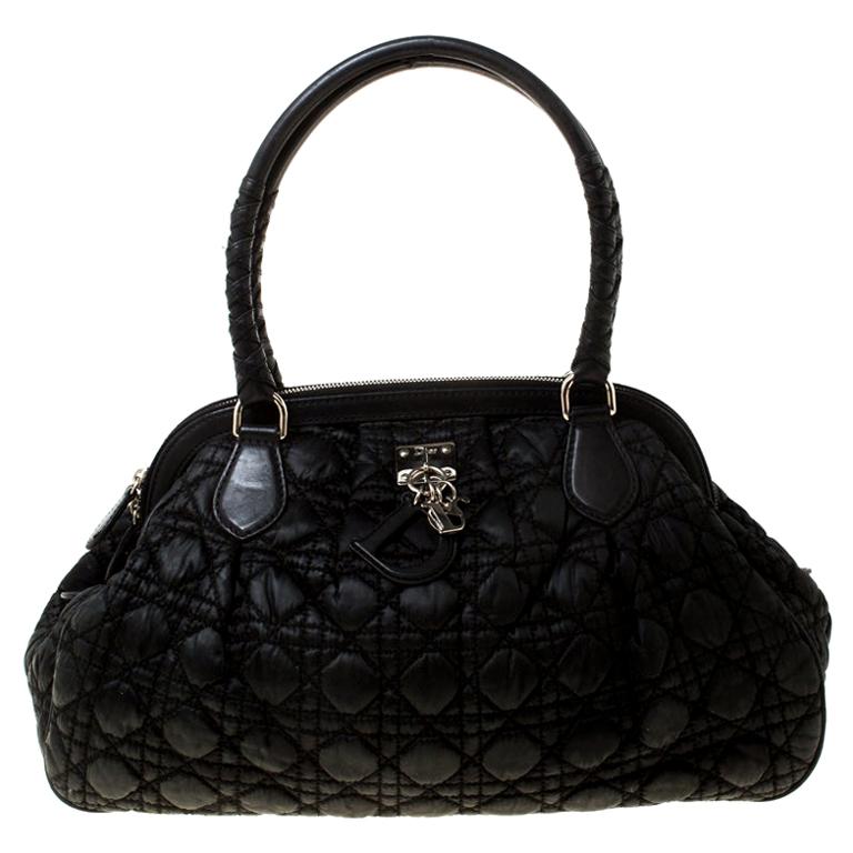 CHRISTIAN DIOR Black Ostrich leather Mini Lady Dior Shoulder Strap Bag at  1stDibs