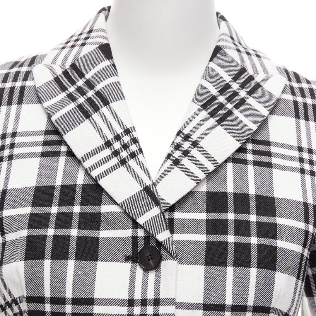 CHRISTIAN DIOR black checked virgin wool signature bar jacket blazer FR34 XS For Sale 4