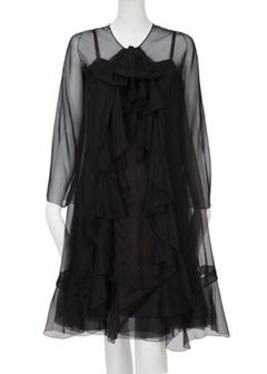 Christian Dior, Black Chiffon dress with jacket, Spring/Summer 1966