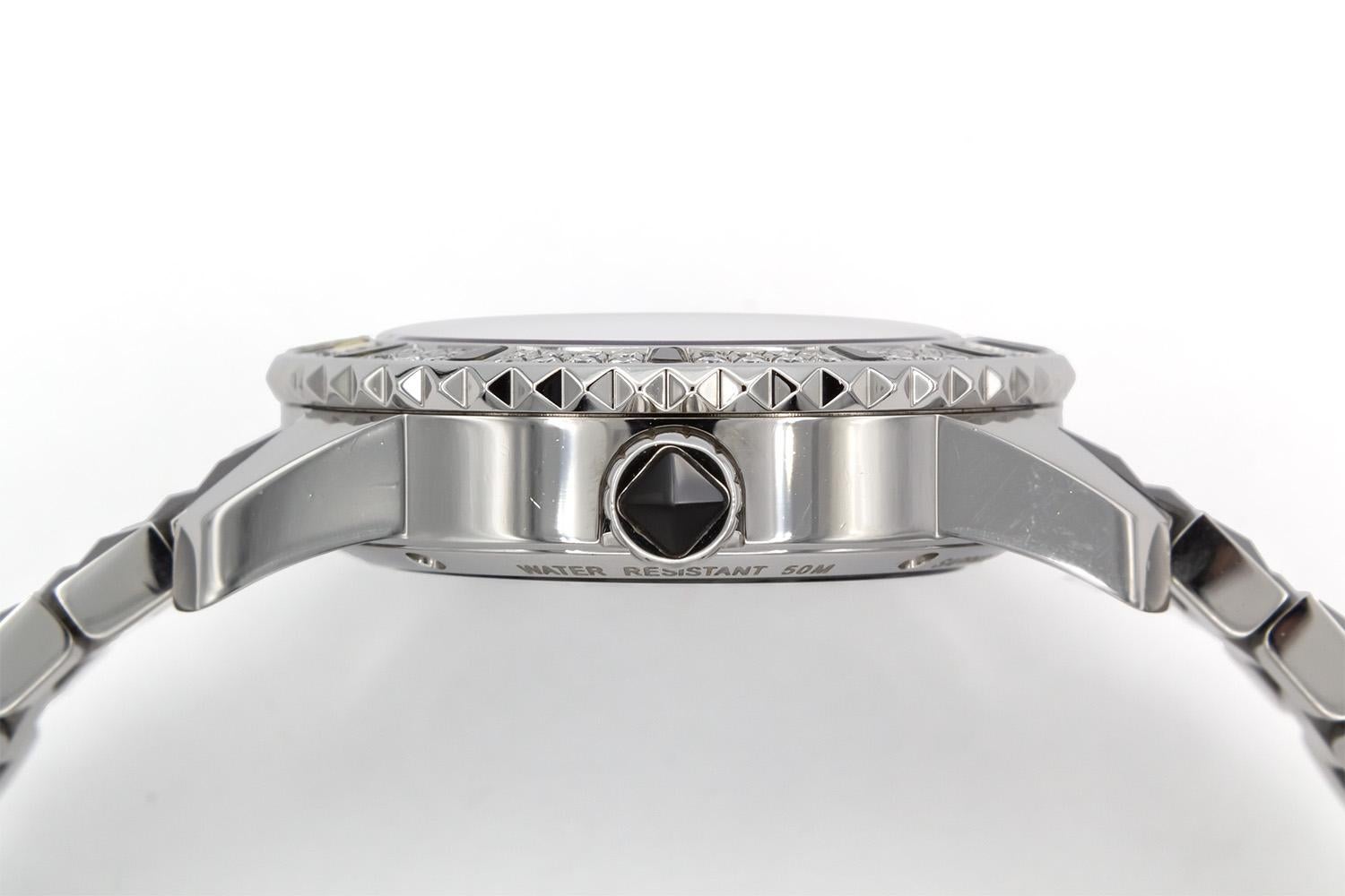 Brilliant Cut Christian Dior Black Christal Diamond Automatic Watch CD113511M001
