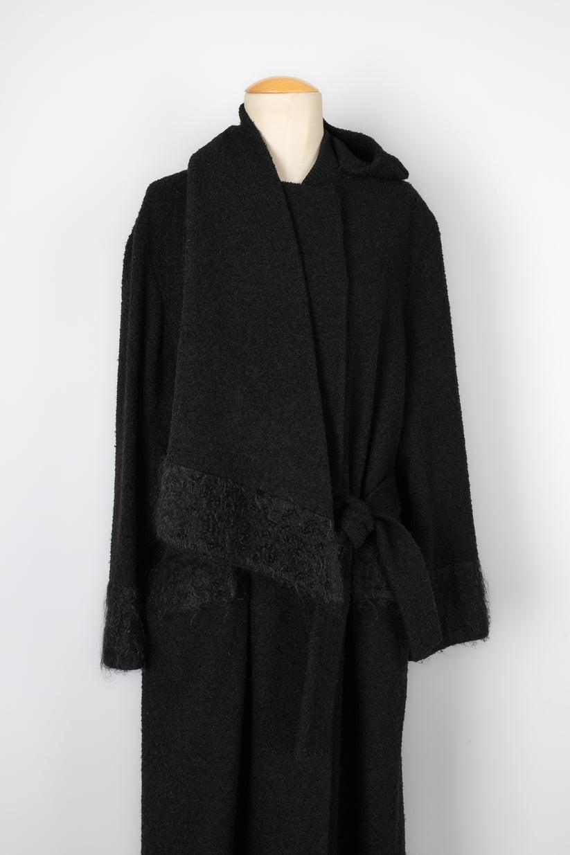 Christian Dior Black Coat with Asymmetrical Collar, 2009 For Sale 1