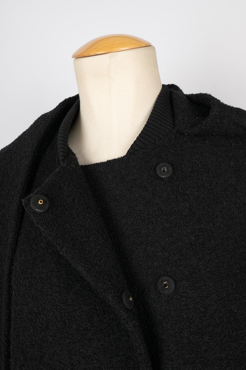 Christian Dior Black Coat with Asymmetrical Collar, 2009 For Sale 2