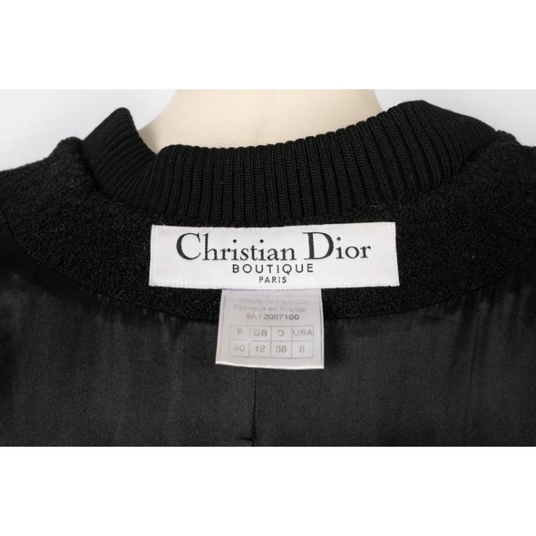 Christian Dior Schwarzer Mantel mit asymmetrischem Kragen, 2009 im Angebot 5