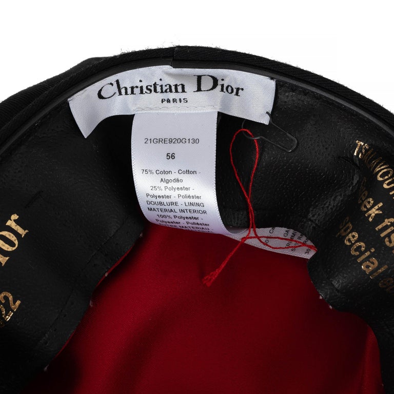 CHRISTIAN DIOR black cotton 2022 GREEK FISHERMAN Cap Hat 56 