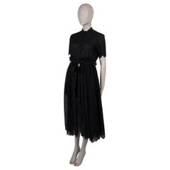 CHRISTIAN DIOR black cotton 2023 BRODERIE ANGLAISE Shirt Dress w Shorts 34 XS