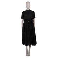 CHRISTIAN DIOR black cotton 2023 BRODERIE ANGLAISE Shirt Dress w Shorts 34 XS