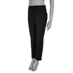 CHRISTIAN DIOR black cotton 2023 SIDE STRIPE FITTED Pants 42 L