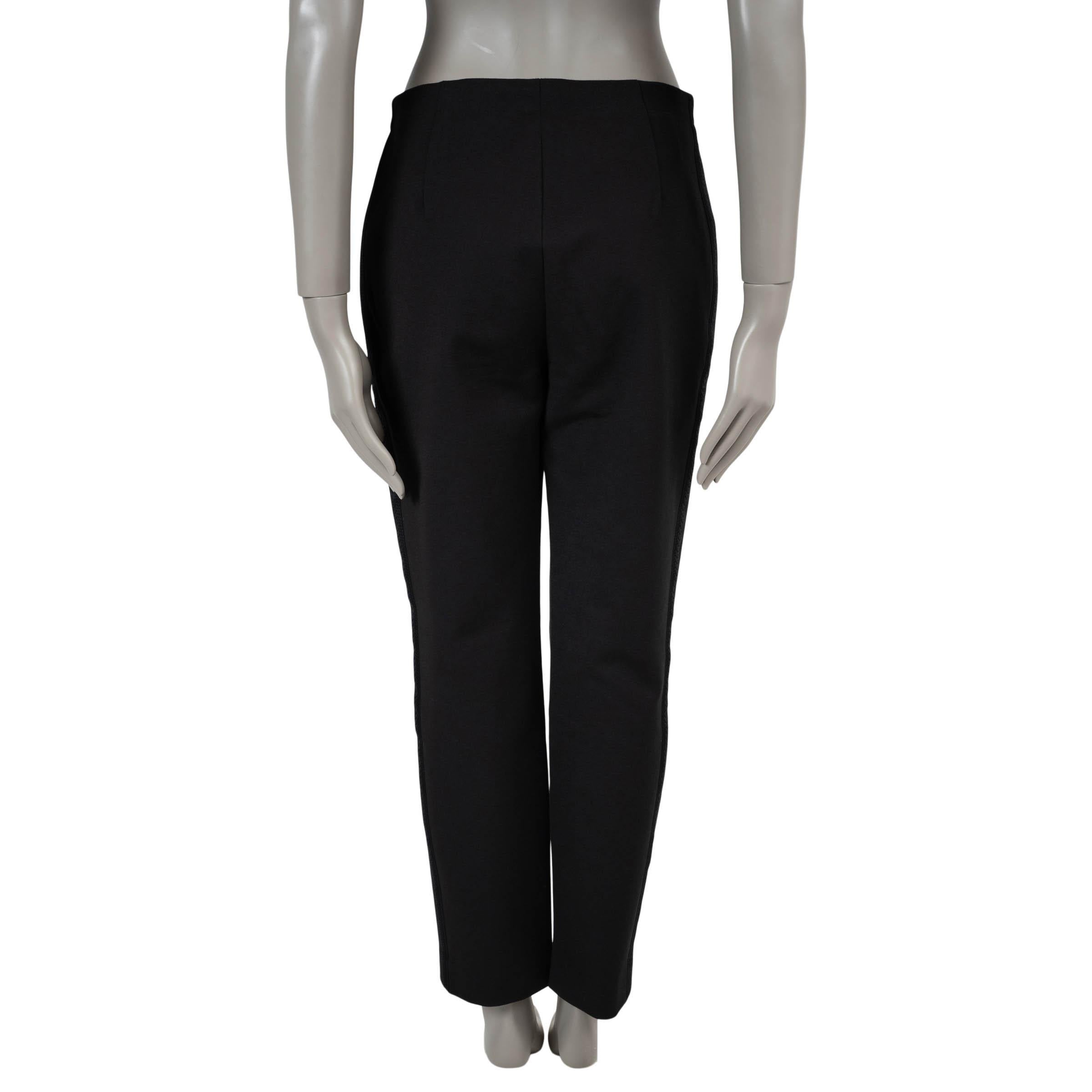 Nero CHRISTIAN DIOR - Pantalone aderente in cotone nero 2023 con strisce laterali 42 L. in vendita