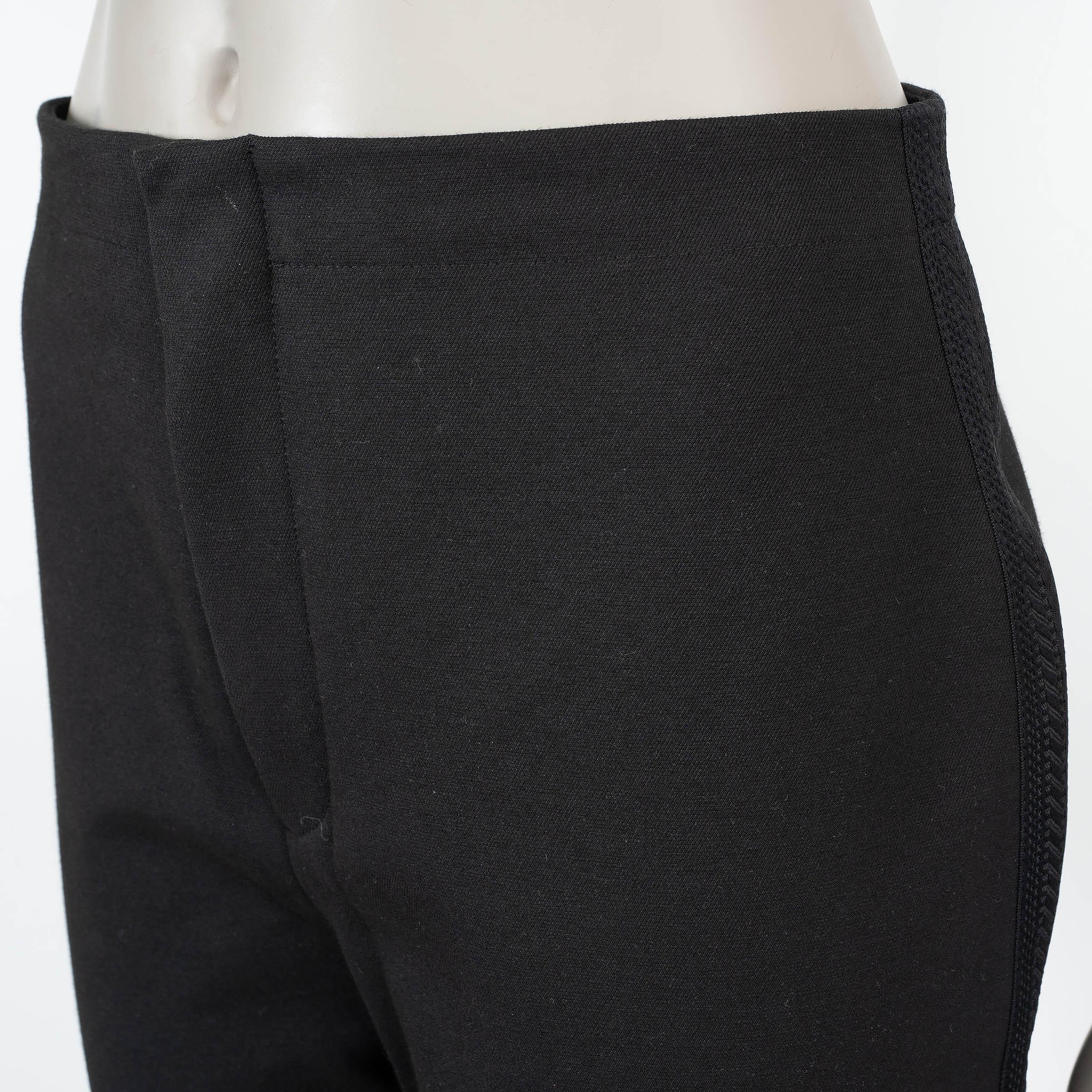 Donna CHRISTIAN DIOR - Pantalone aderente in cotone nero 2023 con strisce laterali 42 L. in vendita