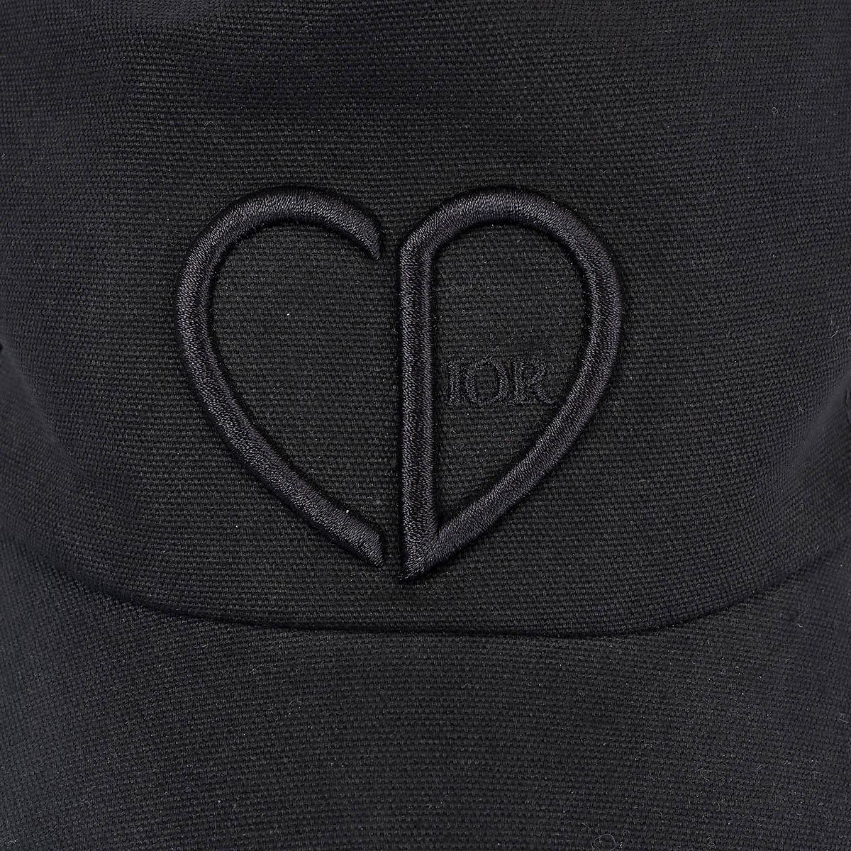 CHRISTIAN DIOR black cotton D-PLAYER CD HEART Baseball Cap Hat M For Sale 4