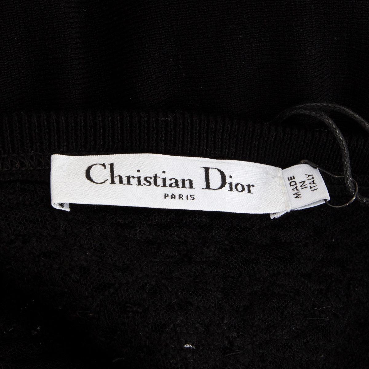 CHRISTIAN DIOR black cotton SEQUIN EMBELLISHED Sleeveless Knit Dress 38 S For Sale 3