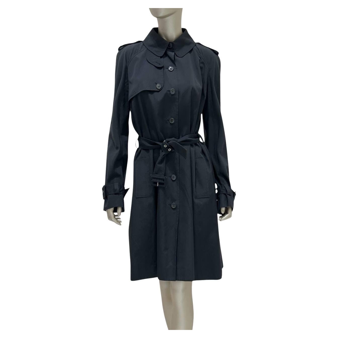Christian Dior Black Cotton Trench Coat - Size 44