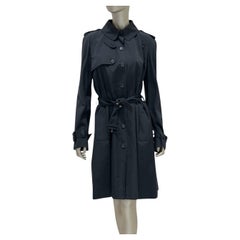 Christian Dior Black Cotton Trench Coat - Size 44