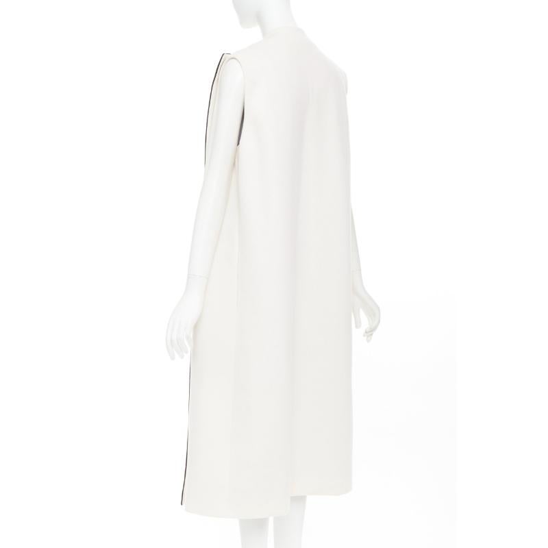 CHRISTIAN DIOR black cream double cashmere bicolor silk lined coat vest FR36 S im Angebot 1