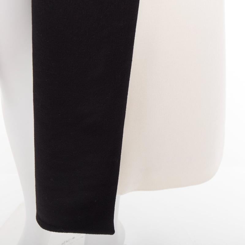 CHRISTIAN DIOR black cream double cashmere bicolor silk lined coat vest FR36 S im Angebot 2