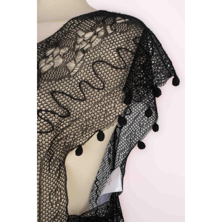 Christian Dior Black Crocheted Silk Hemstitched Top, 2025 7