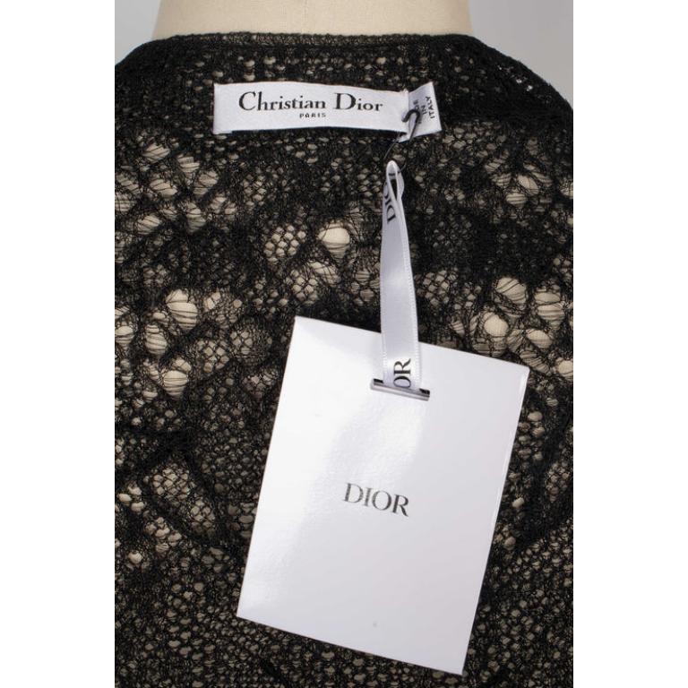 Christian Dior Black Crocheted Silk Hemstitched Top, 2025 8